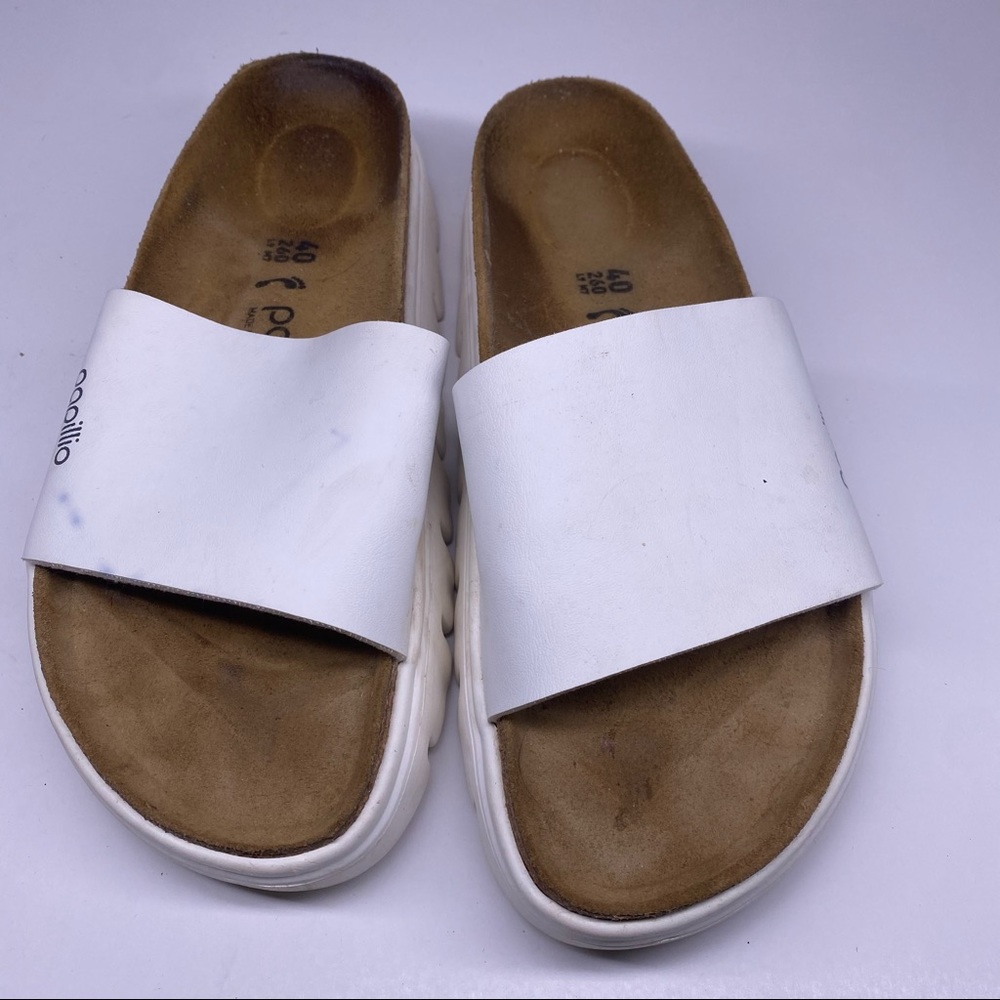 Birkenstock Papillon White Slide Platform Slides